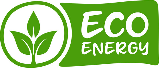 Eco energy label sticker badge stamp, Eco energy Label Isolated Transparent Background, Eco energy label, vector illustration, Eco energy label with leaf icon