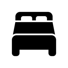 Bed black icon on white background