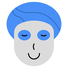 Conceptual flat design icon of face sheet mask 
