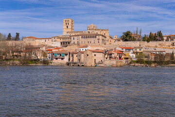 Zamora cathedral and the old town - obrazy, fototapety, plakaty
