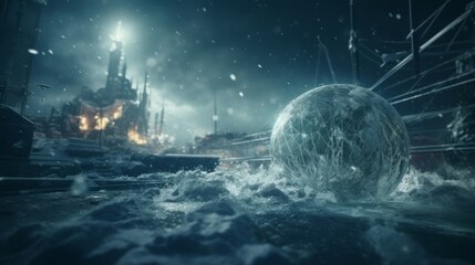 Cinematic Hyper-Detailed World Covered in Ice & Snow with Unreal Engine + Insane Details + Beautifully Color Graded + Megapixel, Generative AI