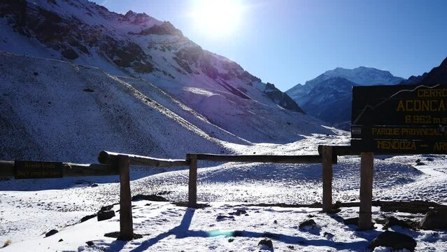 Aconcagua  is a mountain in the of the Andes mountain range, in  Argentina. It is the highest mountain in the Americas,  with a summit elevation of 6,961 metres (22,838 ft).