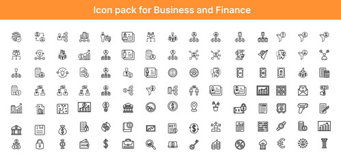 Fototapeta na wymiar Icon pack for Business and Finance