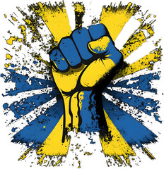 Ukraine Symbol punch to peace