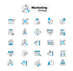 Business Planning and Strategy Icon Set.
