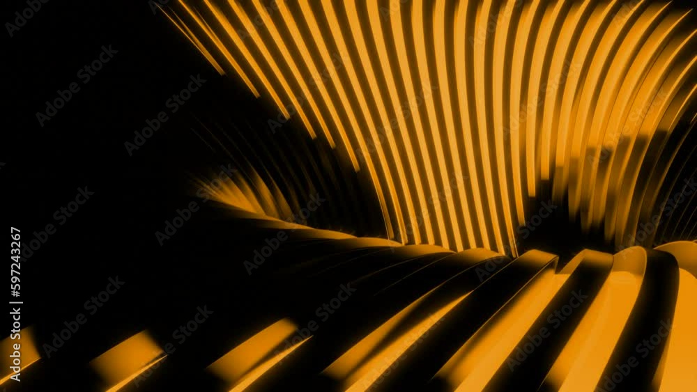 Poster 3d tunnel with stream of moving lines. design. abstract 3d tunnel moves with stripes on black backgr