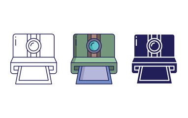 polaroid camera vector icon