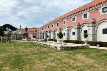 Historical building facade in Lisbon garden