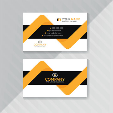 Double-sided modern and minimalist creative business card vector print-ready design template, name card, visiting card, vector card