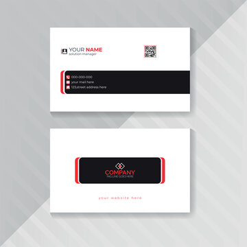 Double-sided modern and minimalist creative business card vector print-ready design template, name card, visiting card, vector card