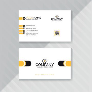 Double-sided modern and minimalist creative business card vector print-ready design template, name card, visiting card, vector card