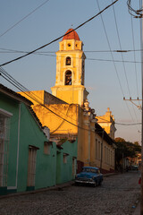 In the alleys and historic districts of Trinidad with the San Franciso de Asis church