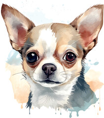 Drawing of Cute Dog Chihuahua Portrait
