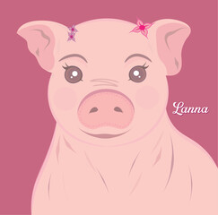 illustration of a pig