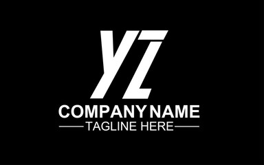 YZ letter logo, Initial letter logo, Simple letter logo, Creative letter logo, Monogram letter logo, Symbolic letter logo, Vector file & template 