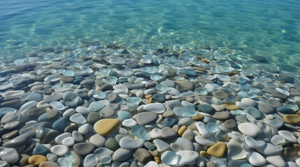 pebbles on the beach.  Generative Ai