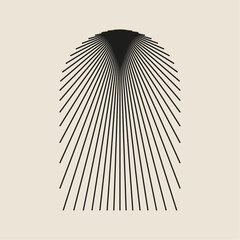 Boho frame arch vector illustration modern minimalistic retro aesthetic linear arc portal logo bohemian design element mystical geometric abstract border