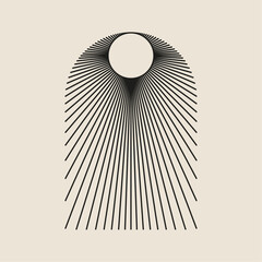 Boho frame arch vector illustration modern minimalistic retro aesthetic linear arc portal logo bohemian design element mystical geometric abstract border