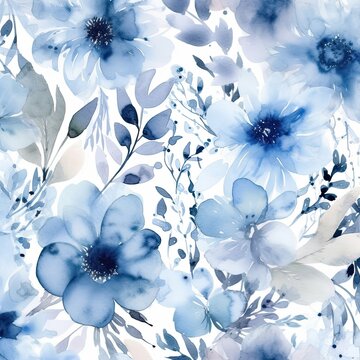 140,300+ Blue Floral Pattern Stock Illustrations, Royalty-Free