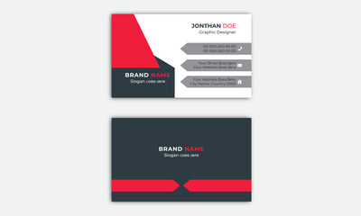 Creative and Clean Modern Business Card Template.Personal Identity or visiting card with Company Logo. Two-sided presentation of professional business card design.Vector business card template.