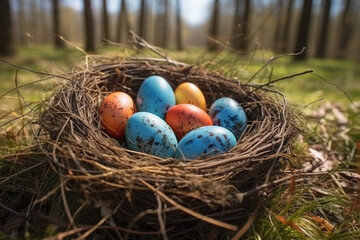 Obraz premium polar bears, baby and mother bear are cuddling in a winter forest with snow, fictional place. Generative AI