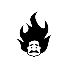 Scientist with flame hair icon isolated on transparent background