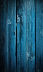Vintage wooden planks background texture - Old weathered wooden plank painted in blue color - Generative AI - Generative