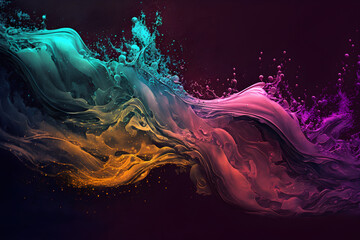 Abstrakte Kunst, Farbtropfen in Wasser, erstellt mit KI