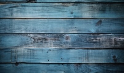 Vintage wooden planks background texture - Old weathered wooden plank painted in blue color - Generative AI - Generative