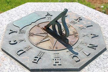 Sundial on a sunny day