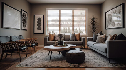 Interior of stylish living room, generative ai