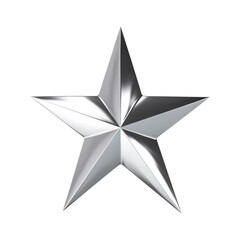 Obraz premium Silver star on transparent background. PNG, ai