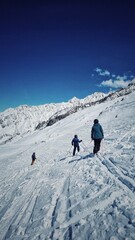 Fototapeta na wymiar Ski de piste de printemps à Chamonix Mont Blanc