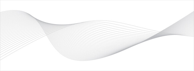 Gray and white abstract background with flowing particles. Digital future technology concept. Abstract white paper wave background and abstract gradient and white wave curve lines.