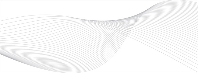 Gray and white abstract background with flowing particles. Digital future technology concept. Abstract white paper wave background and abstract gradient and white wave curve lines.