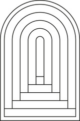 Boho frame arch png illustration modern minimalistic retro aesthetic linear arc portal logo bohemian design element mystical geometric abstract border