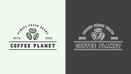 Set of vintage retro coffee emblem, logo, badge, label. mark, poster or print