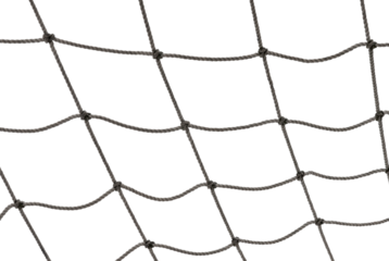 Football or tennis net. Rope mesh on a white background close-up