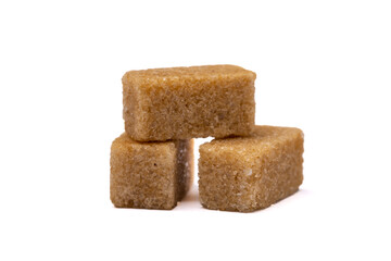 Brown sugar isolated on white background
