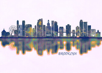 Brooklyn Skyline, Cityscape, Skyscraper, Buildings, Landscape, city background, modern architecture, downtown, abstract, Landmarks, travel, business, building, view, corporate