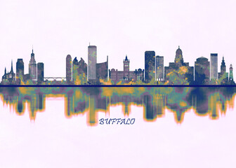 Buffalo Skyline, Cityscape, Skyscraper, Buildings, Landscape, city background, modern architecture, downtown, abstract, Landmarks, travel, business, building, view, corporate