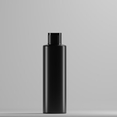 bottle isolated on black plastic a front view 3d render