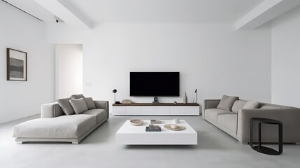 Clean and Chic: A Contemporary White Living Room Design