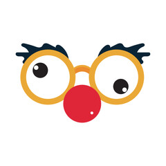 Isolated colored eyeglasses joke toy icon Vector