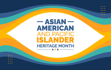 Asian American and Pacific Islander Heritage Month background or banner design template celebrate in may. - obrazy, fototapety, plakaty