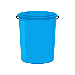 Water tank vector. Blue water tank on white background. Water tank isolated vector.