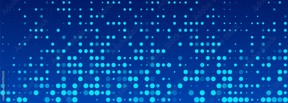 Poster Abstract technology background. Computer matrix. Futuristic cyber background of points. 3d vector illustration.