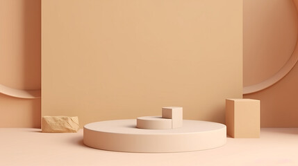 Abstract podium for products ads. Illustration AI Generative.