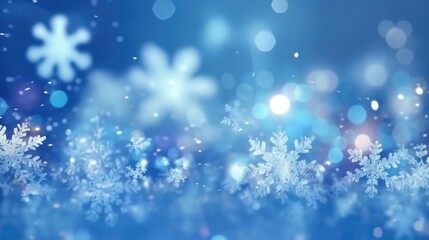 Fototapeta na wymiar Blue winter snow background. Illustration AI Generative.
