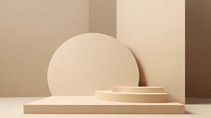 Abstract podium for products ads. Illustration AI Generative.